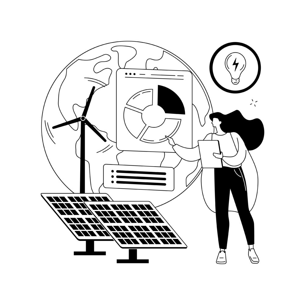 Green economy abstract concept vector illustration.